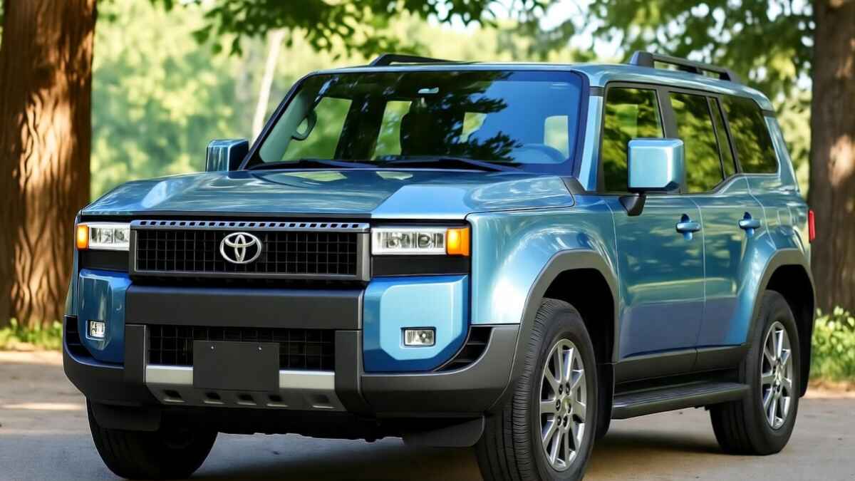 Toyota Land Cruiser FJ 2026 exterior design with boxy front grille and LED lights.